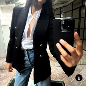 🐈‍⬛Gorgeous ZARA double breasted classic BLAZER, mint condition retail $115
